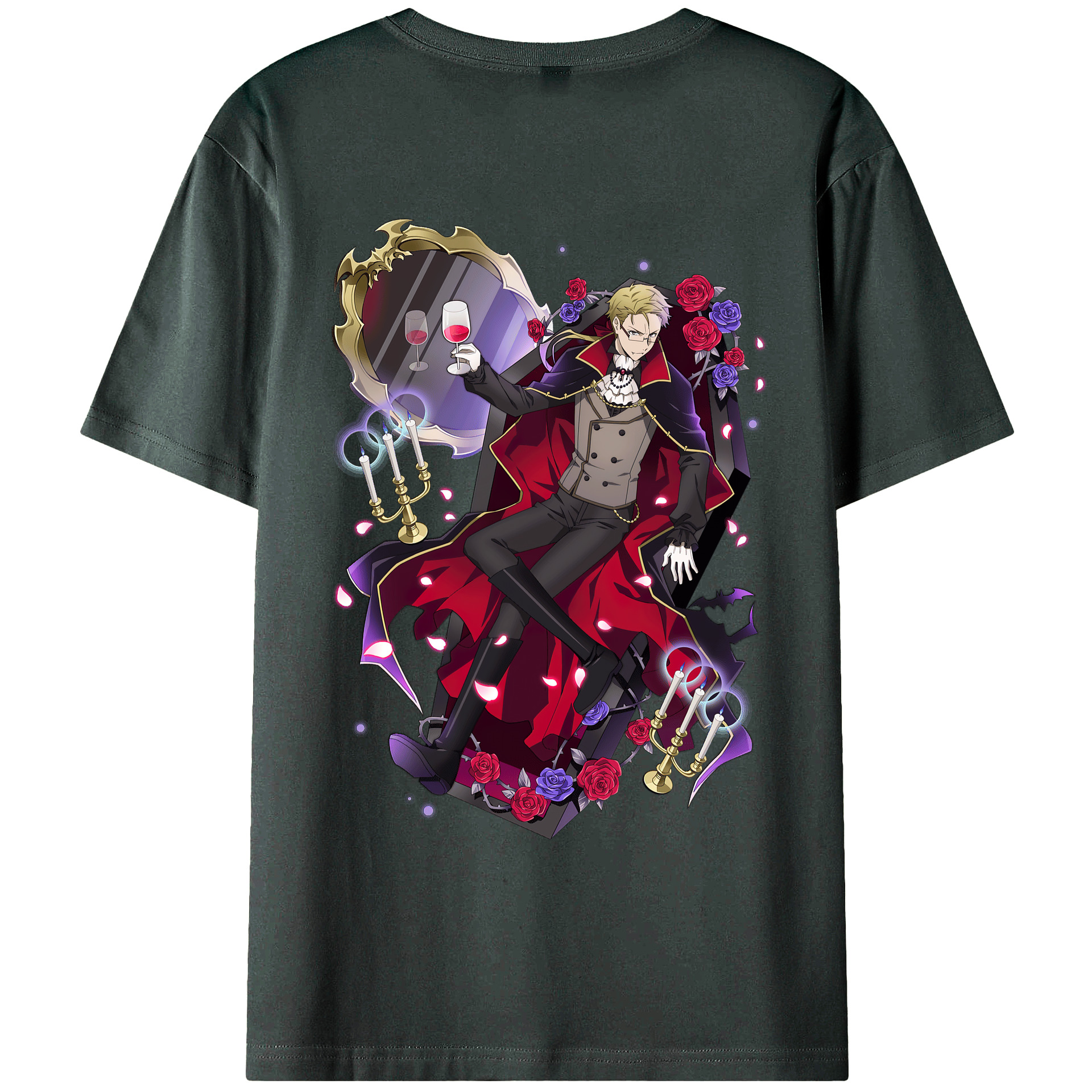 （画像用） 文豪ストレイドッグス Bungo Stray Dogs 綿100％ メンズ半袖Tシャツ（バックプリント） 通気性